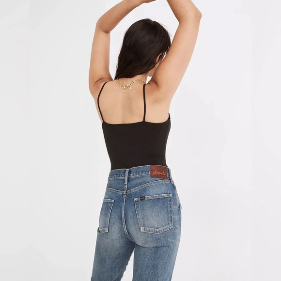 Madewell Black Ribbed Spaghetti-Strap Thong Bodysuit - Picture 4 of 4